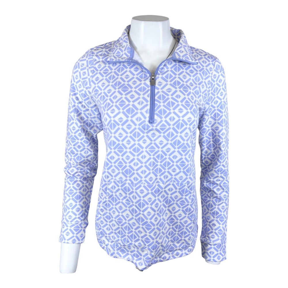 Sport Savvy French Terry Long Sleeve Quarter Zip Periwinkle X-Small Size